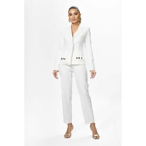 Costum elegant format din sacou si pantaloni Elias Alb imagine