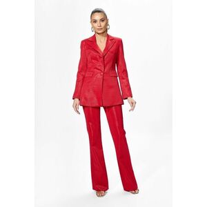 Costum elegant format din sacou si pantaloni Oscar Rosu imagine