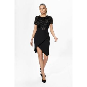 Rochie eleganta cu model petrecut si detalii 3D Simeea Neagra imagine