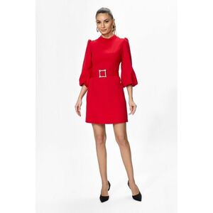 Rochie eleganta cu maneci trei sferturi bufante Mineli Rosie imagine