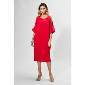 Rochie eleganta cu strass-uri si funda pe umar Zenia Rosie imagine