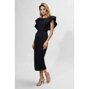 Rochie de ocazie cu volane la umeri Brianna Neagra imagine