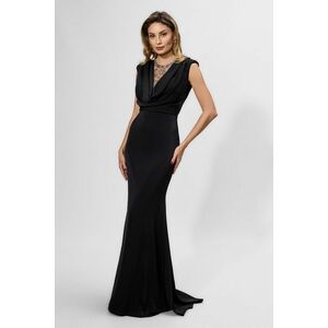 Rochie de ocazie premium tip sirena cu strass-uri Lovare Neagra imagine