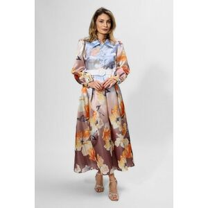 Rochie de ocazie premium din satin cu imprimeu Eritreea Multi imagine