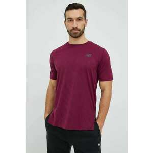 New Balance tricou de alergare Q Speed culoarea bordo, neted imagine