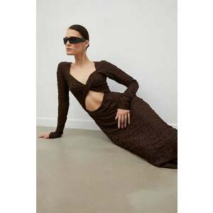 Résumé rochie culoarea maro, maxi, mulata imagine