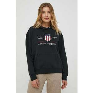 Gant bluza femei, culoarea negru, cu glugă, cu imprimeu imagine