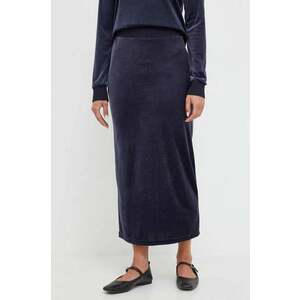 Max Mara Leisure fusta culoarea albastru marin, midi, drept imagine
