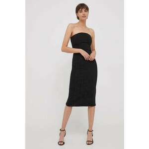 Sisley rochie jeans culoarea negru, mini, mulata imagine