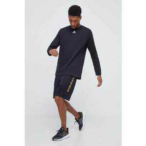 adidas longsleeve din bumbac culoarea negru, neted imagine