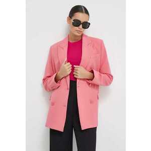 United Colors of Benetton sacou culoarea roz, cu doua randuri de nasturi, neted imagine