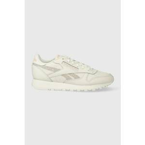 Reebok sneakers din piele CL Leather culoarea bej imagine