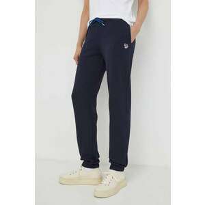 PS Paul Smith pantaloni de trening din bumbac culoarea albastru marin, cu imprimeu imagine