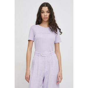 United Colors of Benetton tricou din bumbac femei, culoarea violet imagine