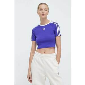 adidas Originals tricou 3-Stripes Baby Tee femei, culoarea violet, IP0661 imagine