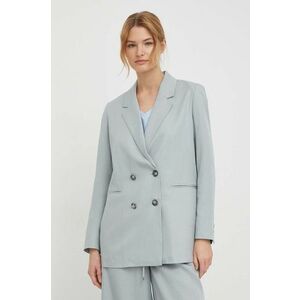 Pepe Jeans sacou culoarea turcoaz, cu doua randuri de nasturi, neted imagine