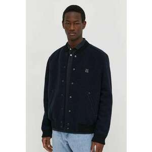 The Kooples jacheta bomber din lana culoarea albastru marin, de tranzitie imagine