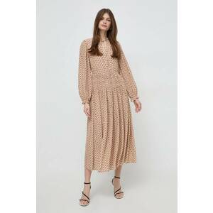BOSS rochie culoarea bej, midi, evazați 50512139 imagine