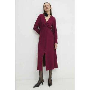 Answear Lab rochie culoarea bordo, midi, drept imagine