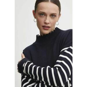 Answear Lab pulover femei, culoarea albastru marin, light, cu guler imagine