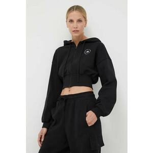 adidas by Stella McCartney bluză trening culoarea negru, cu glugă, uni IN3637 imagine
