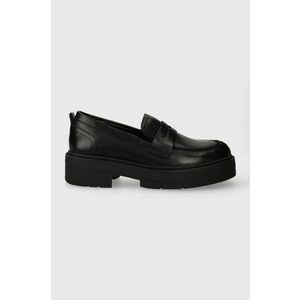 Geox mocasini de piele D SPHERICA EC7 femei, culoarea negru, cu toc plat, D36VDI 00043 C9999 imagine