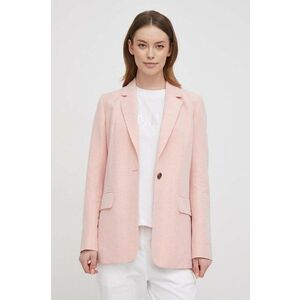 Barbour blazer din amestec de in culoarea roz, un singur rand de nasturi, neted imagine
