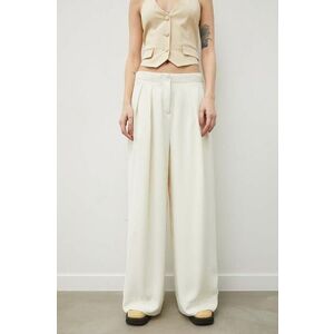Lovechild pantaloni femei, culoarea bej, lat, high waist 24-2-548-2009 imagine