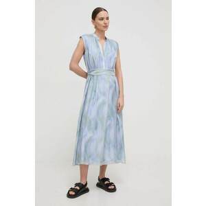 BOSS rochie de mătase midi, evazați 50516007 imagine