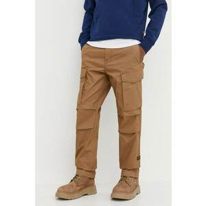 G-Star Raw pantaloni de bumbac culoarea bej, drept imagine