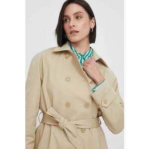 United Colors of Benetton trenci femei, culoarea bej, de tranzitie, oversize imagine