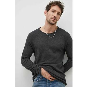 American Vintage longsleeve din bumbac culoarea alb, neted imagine