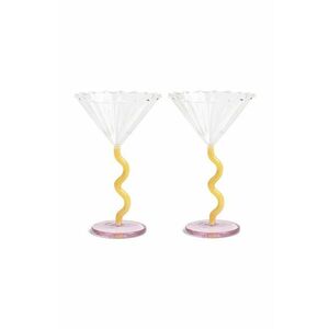 &k amsterdam set de pahare de vin Coupe Curve Caramel 2-pack imagine