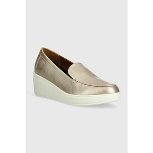Geox mocasini D ILDE B femei, culoarea auriu, toc pana, D36RAB 000NF C2012 imagine