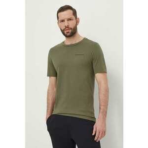 Peak Performance tricou din bumbac barbati, culoarea verde, neted imagine