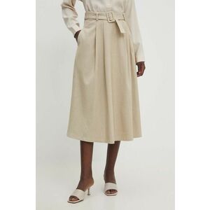 Answear Lab fusta culoarea bej, midi, evazati imagine