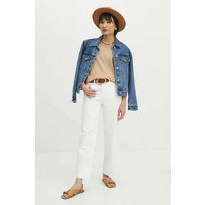 Medicine jeansi femei, culoarea alb imagine