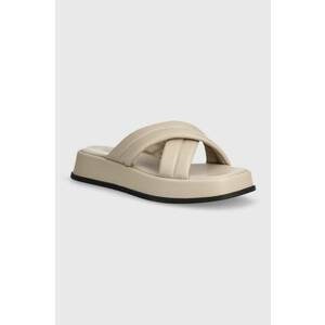 Marc O'Polo slapi de piele femei, culoarea bej, cu platforma, 40315221101134 NN2M3081 imagine
