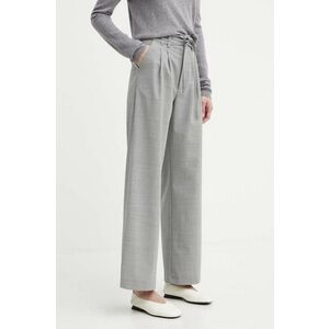 Alohas pantaloni din lana culoarea gri, lat, high waist imagine