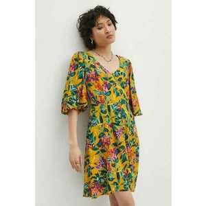 Medicine rochie culoarea galben, mini, evazati imagine