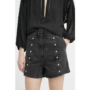 IRO pantaloni scurti jeans femei, culoarea gri, neted, high waist imagine
