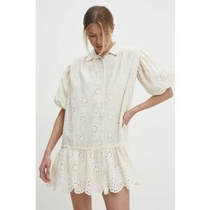 Answear Lab rochie din bumbac culoarea bej, mini, evazati imagine