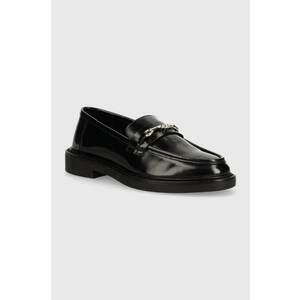 Steve Madden mocasini de piele Huddles femei, culoarea negru, cu toc plat, SM11002911 imagine