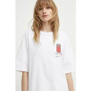 Samsoe Samsoe tricou din bumbac SAGIOTTO culoarea alb, cu imprimeu, U24200007 imagine
