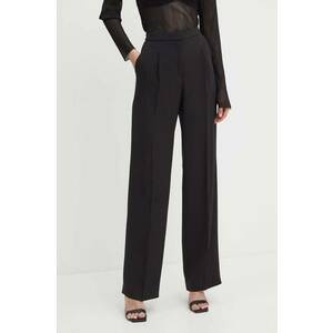 BOSS pantaloni femei, culoarea negru, lat, high waist, 50518419 imagine