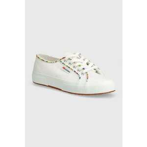 Superga tenisi 2750 MULTICOLOR BEADS femei, culoarea alb, S31352W imagine