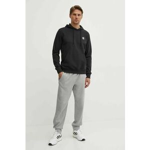 adidas Originals hanorac de bumbac barbati, culoarea negru, cu glugă, neted, IW5789 imagine