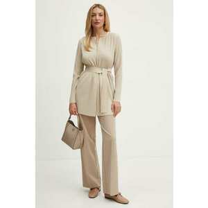 Max Mara Leisure camasa culoarea bej, desfacut, neted, 2426916027600 imagine
