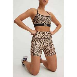 P.E Nation pantaloni scurți de antrenament Recalibrate Print culoarea maro, modelator, high waist, 242S285 imagine