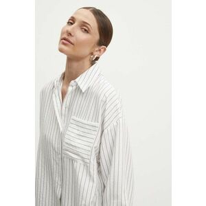 Answear Lab camasa femei, culoarea alb, cu guler clasic, relaxed imagine